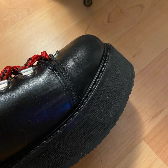 AllSaints Fae Shearling Combat Boots Sz 37 - Picture 15 of 16